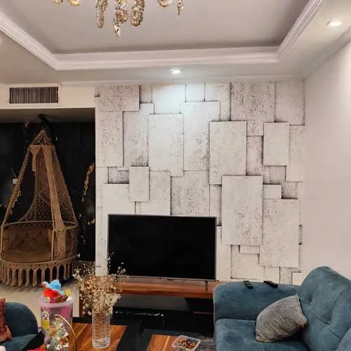 نصب کاغذ دیواری پشت تلویزیون