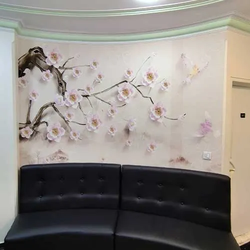 نصب کاغذ دیواری برای دیوار خمیده