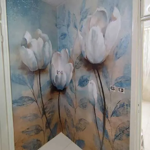 نصب کاغذ دیواری اتاق خواب زن و شوهر