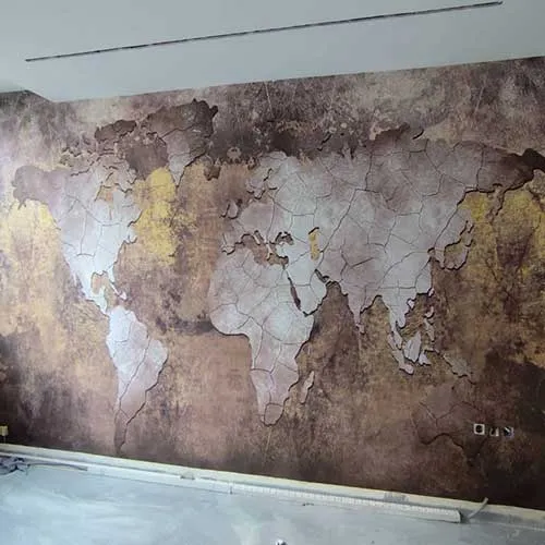 نصب کاغذ دیواری طرح چوب