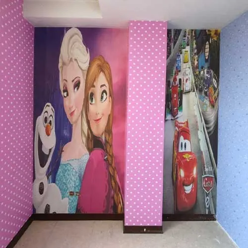 نصب کاغذ دیواری دخترانه پرنسسی